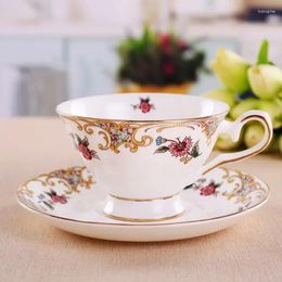 Cups Saucers European Pastoral Bone China Coffee Cup With Saucer Set Porcelain Afternoon Tea Creative Ceramic Office Water Drinkware