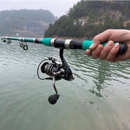 GHOTDA 1.8-3.6m Telescopic Fishing Rod and 5.2:1 Fishing Reel Wheel Portable Travel Fishing Rod Spinning Fishing Rod Combo Sea