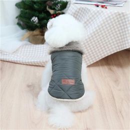 Dog Apparel Clothes For Pets Pet Favourite Material Is Soft Dark Green Be Protected Autumn And Winter Cotton Coat Cats