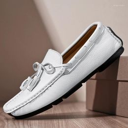 Casual Shoes Arrival Loafers Tassels Men Formal Slip-On Mens Dress Hand-stitching Comfy Moccasins Versatile Driving Footwear