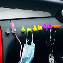 Thumbs Up Shape Wall Hook Hand-shaped Rubber Glasses Holder Car Mini Hook for Cable Power Cord Line Car Storag Organiser Gadget