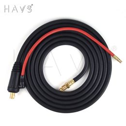 4M WP26 Quick Connect TIG Welding Torch Gas-Electric Integrated Rubber Hose Cable Wires 35-50 Euro Connector 13.12FT