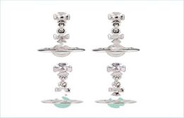 Charm Charm Womens Designer Sier Diamond Rivets Fl Planet Three-Nsional Earring Hook Punk Drop Delivery 2021 Jewelry Earrings Day Dheos8108258