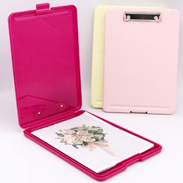 Plastic A4 Clipboard File Box Waterproof Document Folder Filing File Test Paper Cases Multifunctional Office Stationery