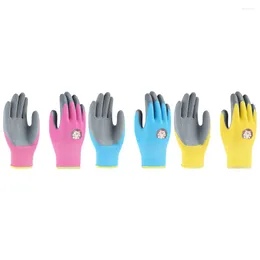 Disposable Gloves 3 Pairs Gardening And Outdoor Picking Protective For Kids Weeding Cut Resistant Emulsion Planting Working Durable