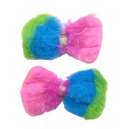 16Pcs 8*4.5cm Plush Fabric Bowknot Padded Appliques For Clothes Hat Sewing Supplies DIY Headwear Hair Clip Bow Decor Patches