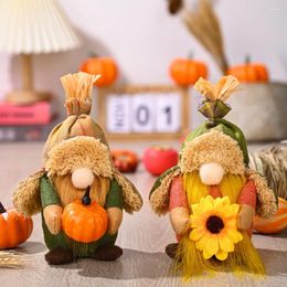 Party Decoration Fall Autumn Harvest Decor Faceless Gnome Pumpkin Sunflower Swedish Nisse Elf Dwarf Plush Ornament Gift For Thanksgiving Day