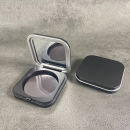 DIY Blush Box with Mirror Foundation Box Portable Matte Black Empty Magnetic Cosmetics Palette High Light Powder Compact 240410