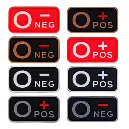 PVC HOOK&LOOP Blood Type Patches Abo Pos Neg Patches Badges Applique Patches for Clothing Cap Bag Military Patch Sewing Clothes