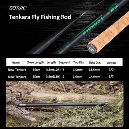 Goture Telescopic Fly Fishing Rod 3.6M 3.9M Tenkara Fishing Pole Fly Rods with Bags Tube for Frewater Saltwater Bass Fishing
