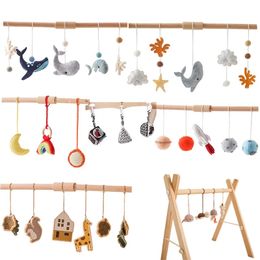 Gym Pendant Toy Music Wool Rattle Cotton Crochet Mobile For Bed Baby Teether Activity Pendants Toys born Accessories 240411