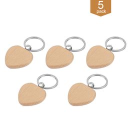 Beech heart shaped keychain made of pure wood and blank material customizable keychain