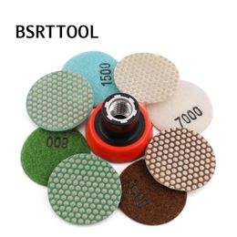 BSRTTOOL 2 Inch Resin Diamond Polishing Pads Sander Disc With Backing pad m14 5-8-11 Thread for Sanding Polishing Surfaces