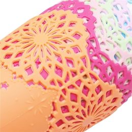 1Psc Colour Newest Lace Hollow Out Makeup Brush Pen Storage Holder Desk Organiser Flower Vase Pot