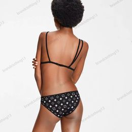 Desigde bikini da bagno costume da bagno femminile da bagno set da bagno set da bagno triangolo da bagno costume da bagno francese retrò maillot de bain lettere stampa spiaggia indossare vacanza sexy nero