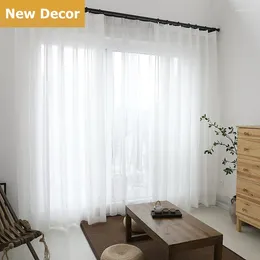 Curtain Modern White Curtains Sheer Tulle For Living Room Bedroom Cotton Linen Window Treatment Drapes