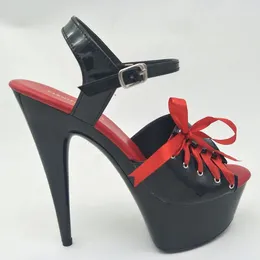 Dance Shoes LAIJIANJINXIA PU Sexy Exotic Pole Dancing Summer Women Sandals 15CM High Heels Buckle Strap Size 34-46 H070