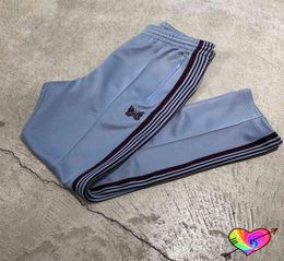 2022 Blue Needles Pants Men Women High Quality Brown Webbing Stripe Embroidery Butterfly Needles Track Pants AWGE Trousers T2208039804267