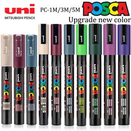 1pcs UNI POSCA Markers PC-1M/3M/5M New Color Paint Pen/Graffiti/Painting/ Manga Advertising Art Supplies School Stationery