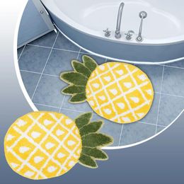 Bath Mats Pineapple Door Pads Shaped Velvet Bistlasty Children's Game Anti Sliding Pad Decoration Living Room Bedroom Bathroom