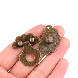 1pc Antique Bronze Hasps Lock Decorative Jewellery Wood Lock Chest Case Box Decorative With Screws Vintage Hardware