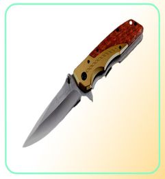 Top quality OEM Browning DA77 Fastopening Tactical folding knife Satin Blade Steelwood handle camping knives wtih retail paper b6008261