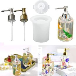 DM372 Perfume Dispenser Storage Bottle Silicone Mould Set Epoxy Resin Hand Sanitizer Container Tank Mould With Spray