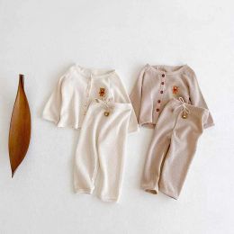 Trousers MILANCEL Spring Baby Clothes Bear Cardigan and Pants 2Pcs Casual Boy Sets Long Baby Girls Suit