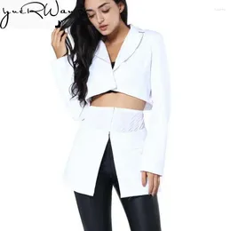 Women's Suits Yuerwang Women Blazer White Jacket Coat For Lady Vintage Suit Long Sleeve Spring Blazers 2024 Autumn Clothing