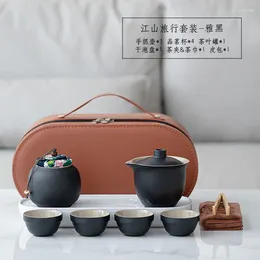 Teaware Sets Tea Set A Pot Of Four Cups Handbag Portable Tureen Outdoor Travel Festival Business Office Gifts