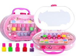 Make Up Toy Pretend Play Kid Makeup Set Safety Nontoxic Makeup Kit Toy for Girls Dressing Cosmetic Travel Box Girls Beauty Toy LJ9571324
