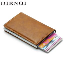 DIENQI Rfid Wallet Card Holder Coin Purse Men039s Wallet Slim Small Male Leather Wallet Mini Pocket Money Bag Women Walet Valet1570598