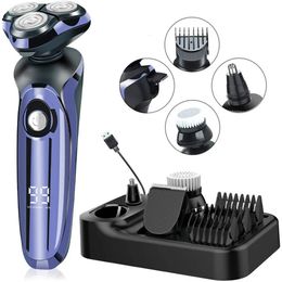 MOTA Electric Shaver Wet-Dry Dual Use Water Proof Electric Razor Nose Ear Hair Trimmer Rechargeable Shaving Machine for Men 240409