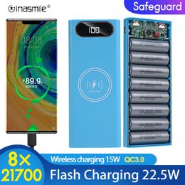 Super Fast Charge 8x21700 Power Bank Type C Shell Storage box USB 5V battery Holder Case For Mobile Phone PD QC 3.0 Quick Charge