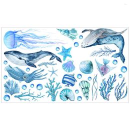 Bath Mats Undersea Animal Wall Sticker Stickers Ocean Bathtub Cartoon Decoration Pvc Peel And Decals Child For Living Room Marine