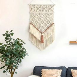 Tapestries Hand-woven Tapestry DIY Macrame Boho Wall Hanging Nordic Art Pendant Home Living Room Apartment Dorm Decoration