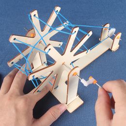 QJH Mini Weaving Loom Kids Multi-Craft Wooden Knitting Looms Set Weaving Loom Wooden Spinning Wheel DIY Woven Set for Beginners