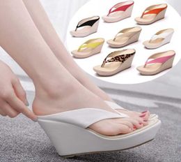 Crystal Platform Wedges Sandals Wedges Flip Flops High Heel Sandals Slippers White Beach Sandals Bohemia Flip Flops Pink 2106243033085