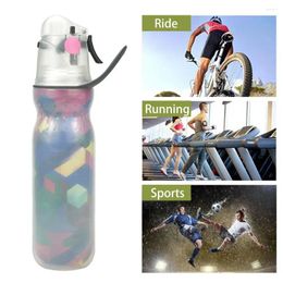 Water Bottles Triple-layer Insulated Bottle Mist Spray With Capacity For Travel Gym Sports Bpa-free Leak-proof Men