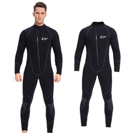 5mm Neoprene Wetsuit One-piece Snorkeling Wetsuit Coldproof Front Zipper Long Sleeves Underwater Surfing Swimsuit for Man Women