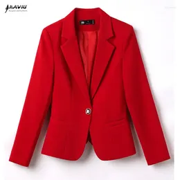 Women's Suits NAVIU Suit Blazer Female Spring Autumn Style Fashion Casual Jacket Office Ladies Regular Single Breasted Solid Color Coat Tops