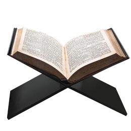 Open Book Display Stand Multi-functional Book Holder X Shape Black Reading Bookstand Display Open Holder For Bible Calendar Art