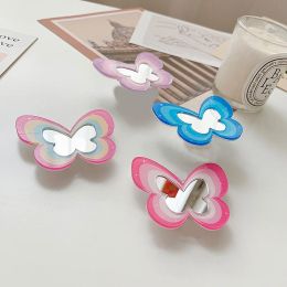 Korea Ins Cute Butterfly Mirror Girl Originality Grip Mobile Phone Bracket Finger Ring Talk Socket Support Griptok Universal