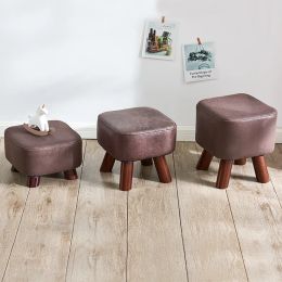 Household Porch Change Shoe Stool Tea Table Low Stool Creative Cloth Art Multifunctional Solid Wood Children's Stool