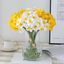 Decorative Flowers 6PCS/Bundle Artificial Daffodils Simulation Narcissus Silk Flower For Home Wedding Decoration Spring Decor Fake