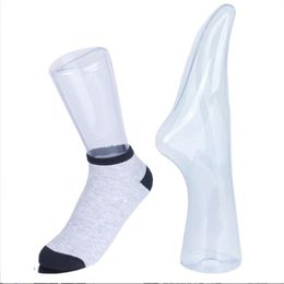 Transparent Plastic Female Foot Art Mannequins, Body Socks for Men, Shooting Model, Display Props, 4Style, D076