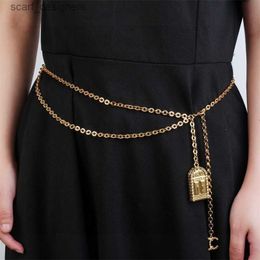 Belts Belts Womens Designers Cage Waist Chains Fashion Luxury Designer Link Belt For Women Letter Cclassic Waist Chain Vintage Gold Waistband Y240411