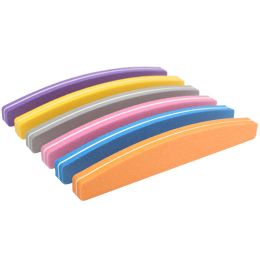 60Pcs Nail File Sponge 100/180 Mix Colour Nail Art Polisher Block Washable Double Side Nail Buffer For Finger Polish UV Gel File