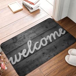Carpets Welcome Letter Doormat Rectangle Polyeste Bedroom Entrance Floor Carpet Door Rug Mat Anti-slip Bath