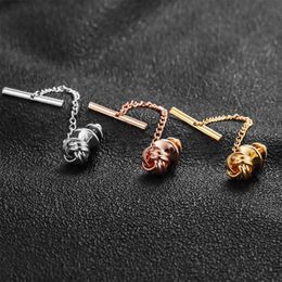 Tie Clips HAWSON Metal Knot/Kink Tie Tack with Guard Pin for Necktie Gold/Rose Gold/Imitation Rhodium Plated Tie Accessory Gift for Men Y240411